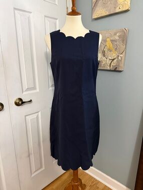 J. Crew Women's Navy Scallop Edge Shift Dress